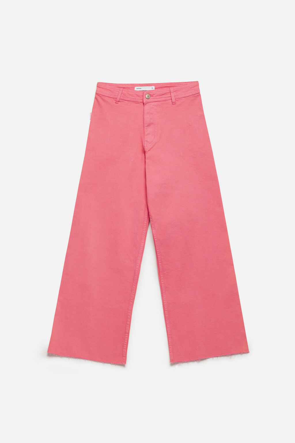 Джинсы-кюлоты с открытыми срезами - цвет розовый - 8