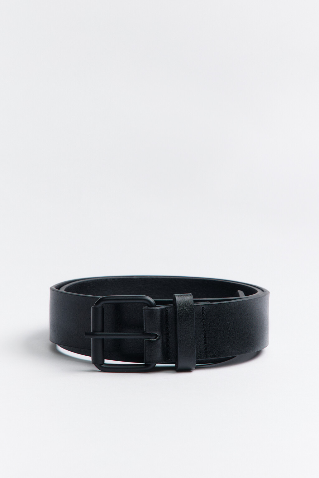 Ремень брючный матовый - цвет черный - 1