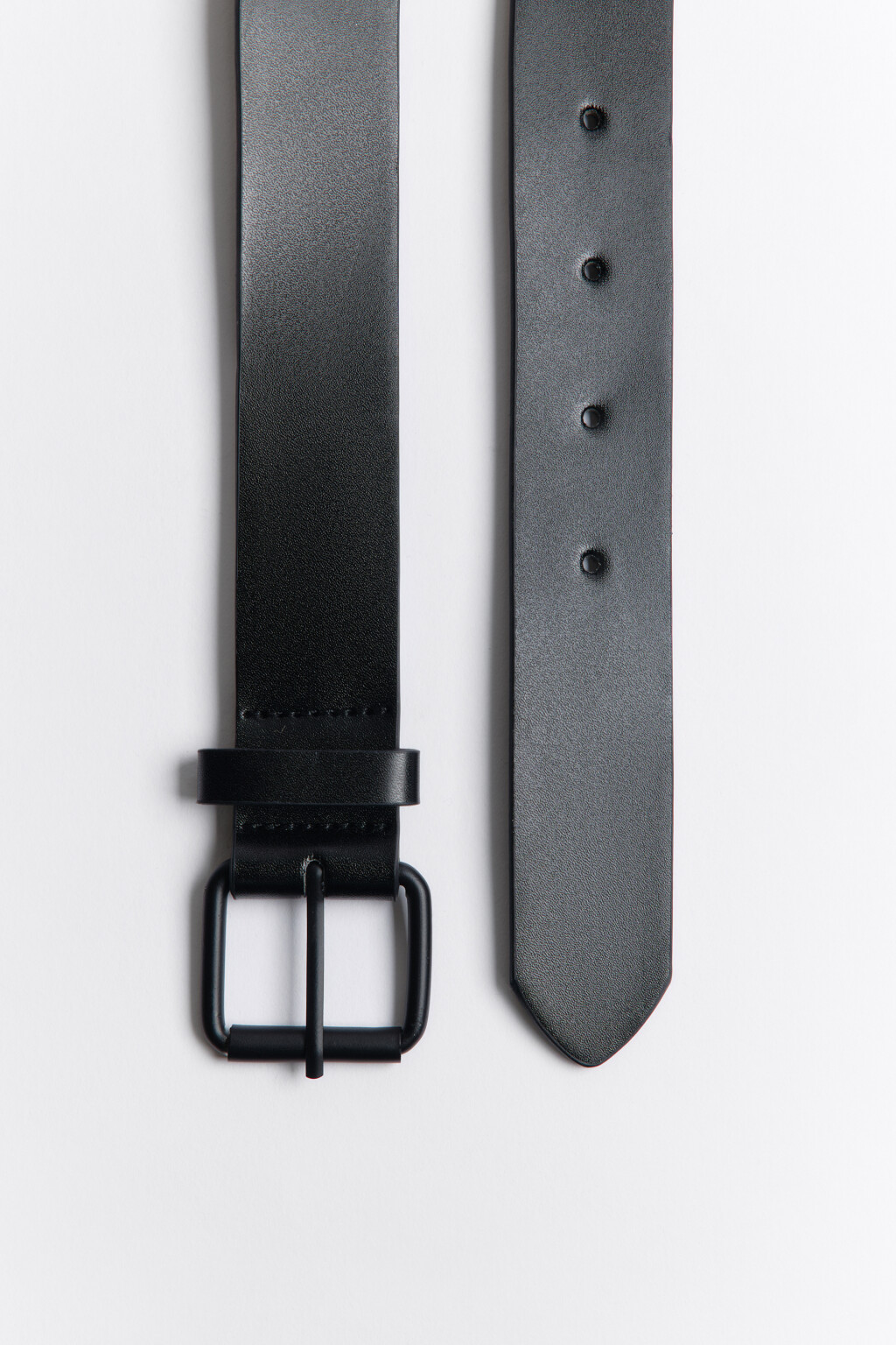 Ремень брючный матовый - цвет черный - 2