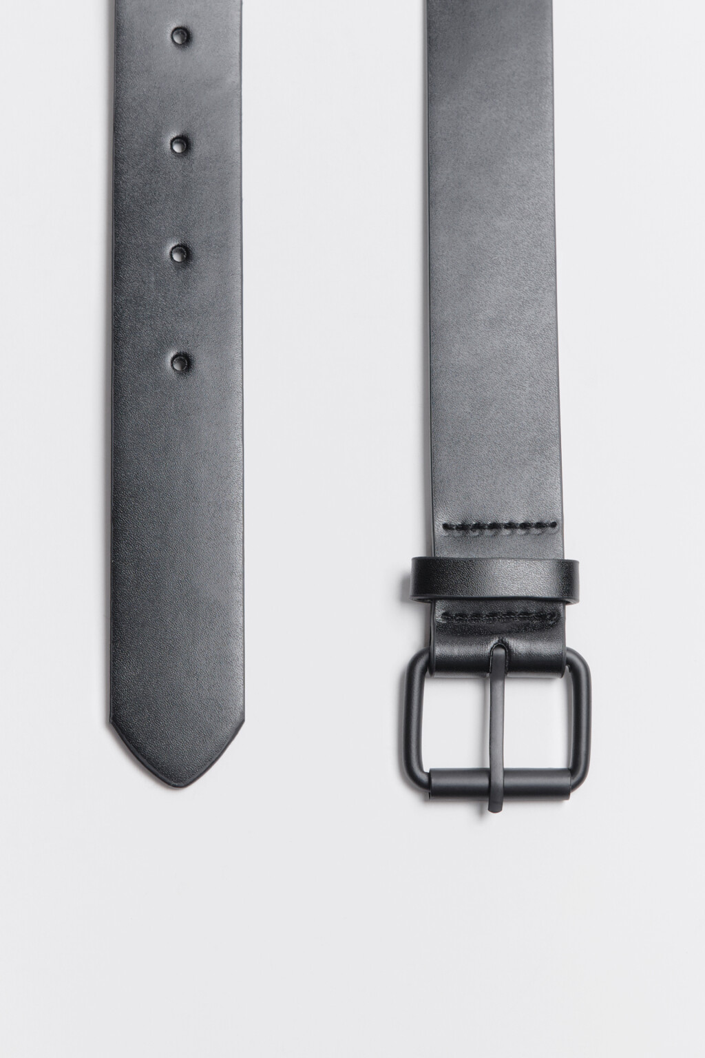 Ремень брючный матовый - цвет черный - 2