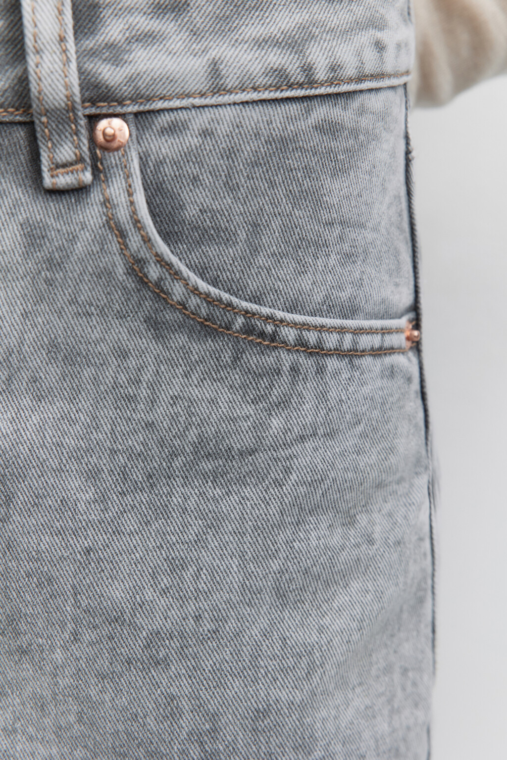 Джинсы MOM с высокой посадкой - цвет серый - 8
