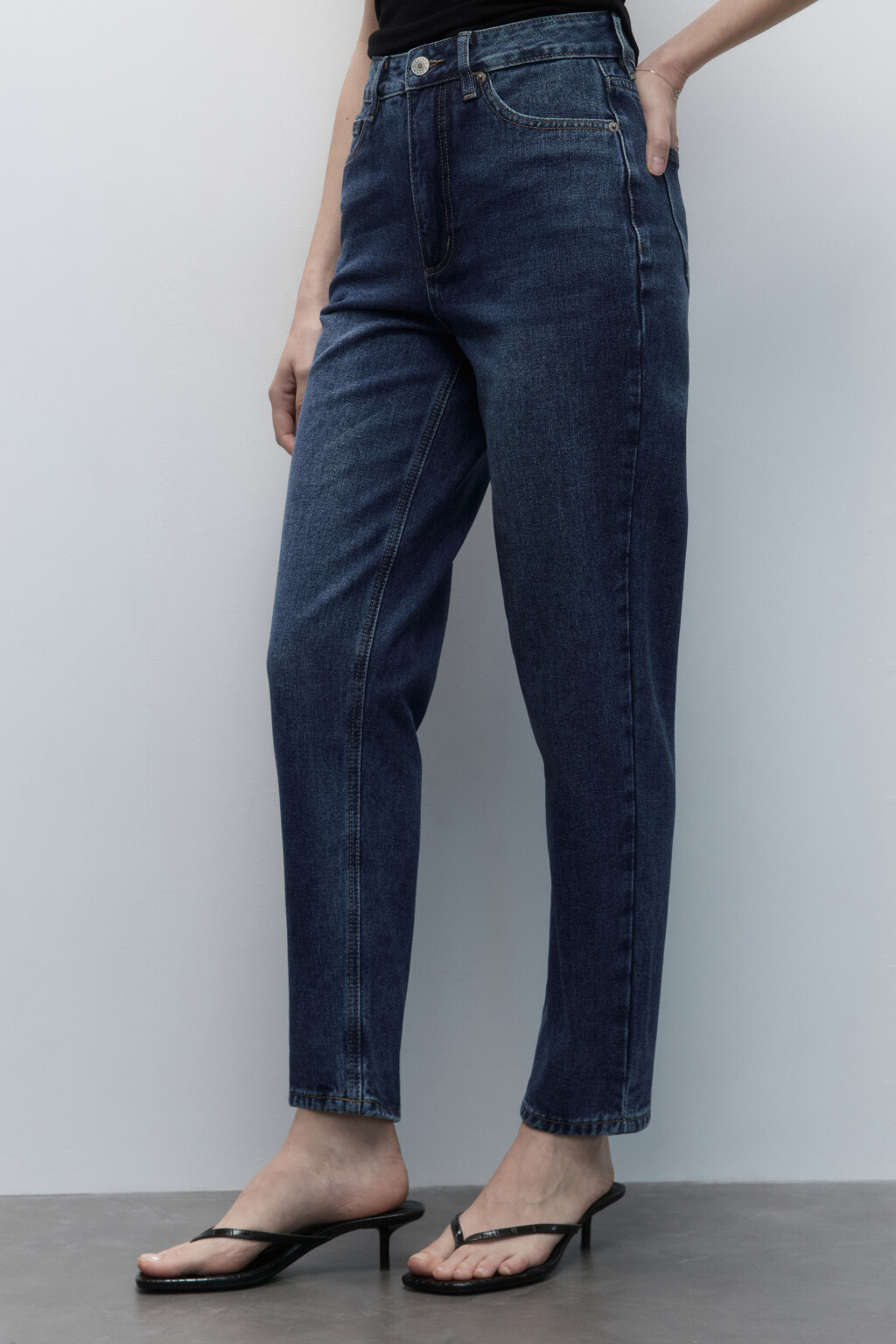 Джинсы mom's с высокой посадкой - цвет голубой - 3