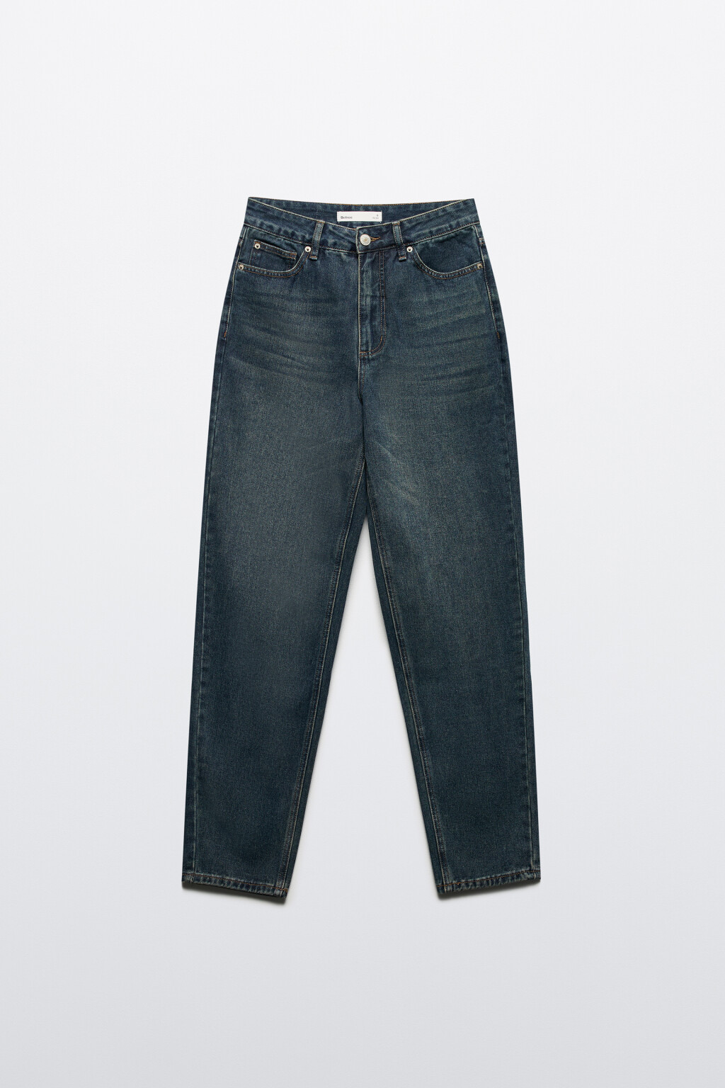 Джинсы mom fit с тинтованным окрашиванием - цвет темный тинт - 7