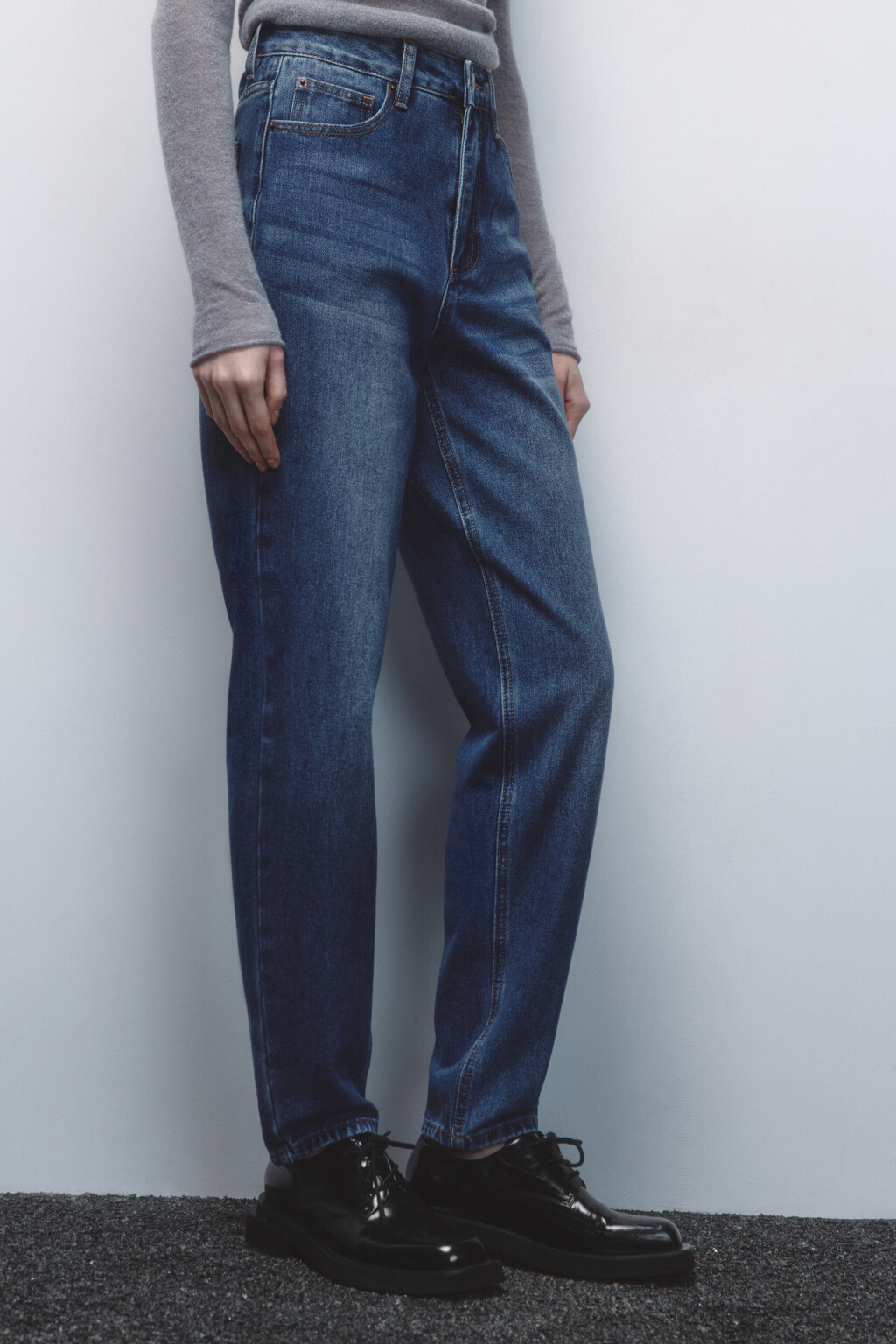 Джинсы mom fit с высокой посадкой - цвет голубой - 3