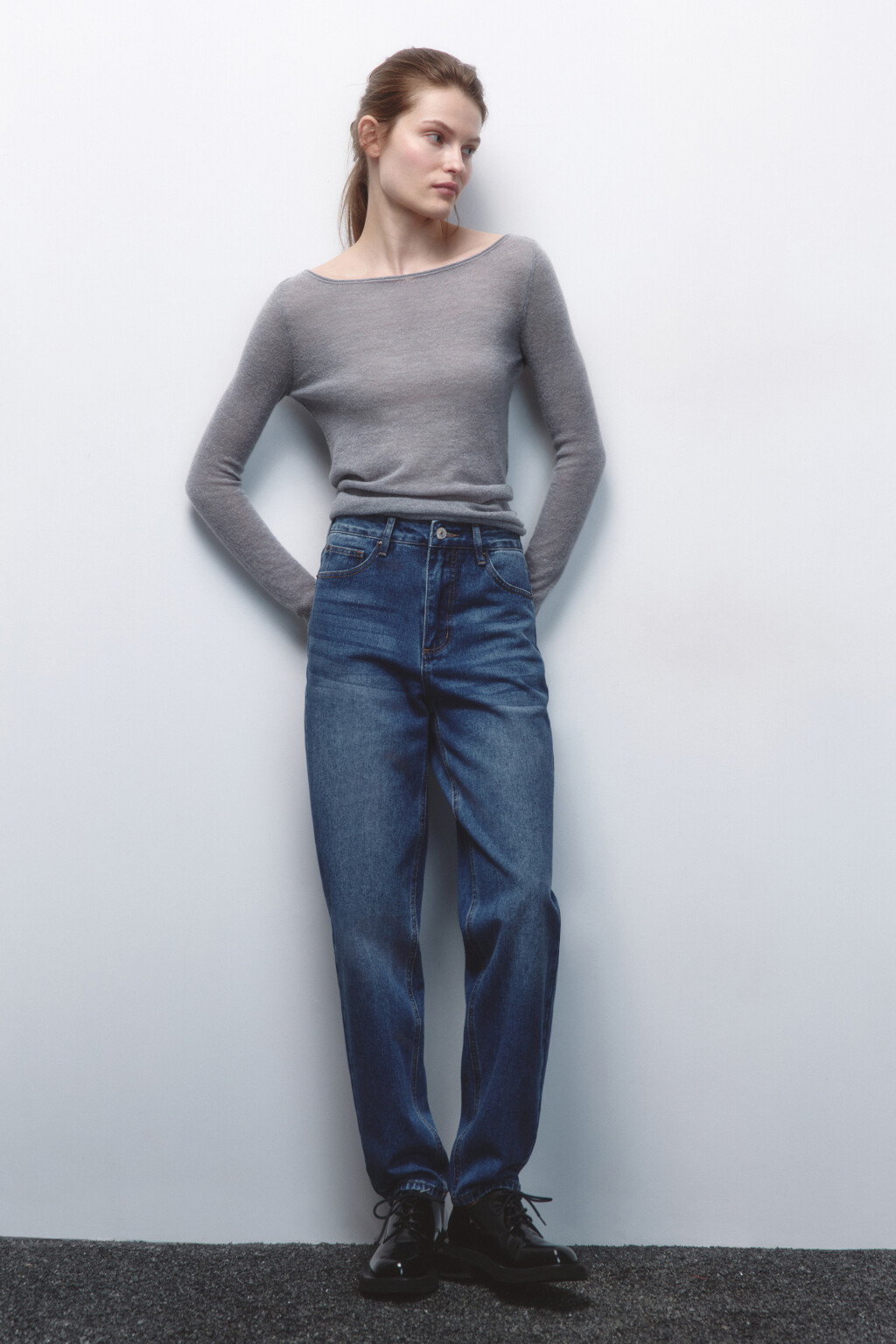 Джинсы mom fit с высокой посадкой - цвет голубой - 5