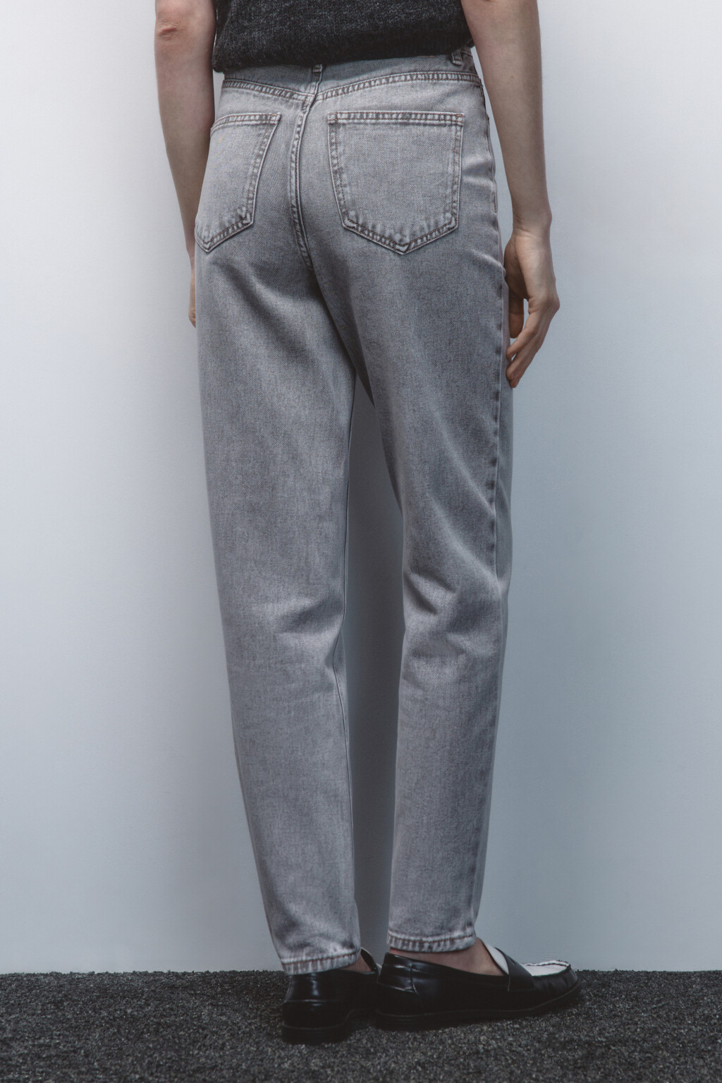 Джинсы mom fit с высокой посадкой - цвет серый - 4