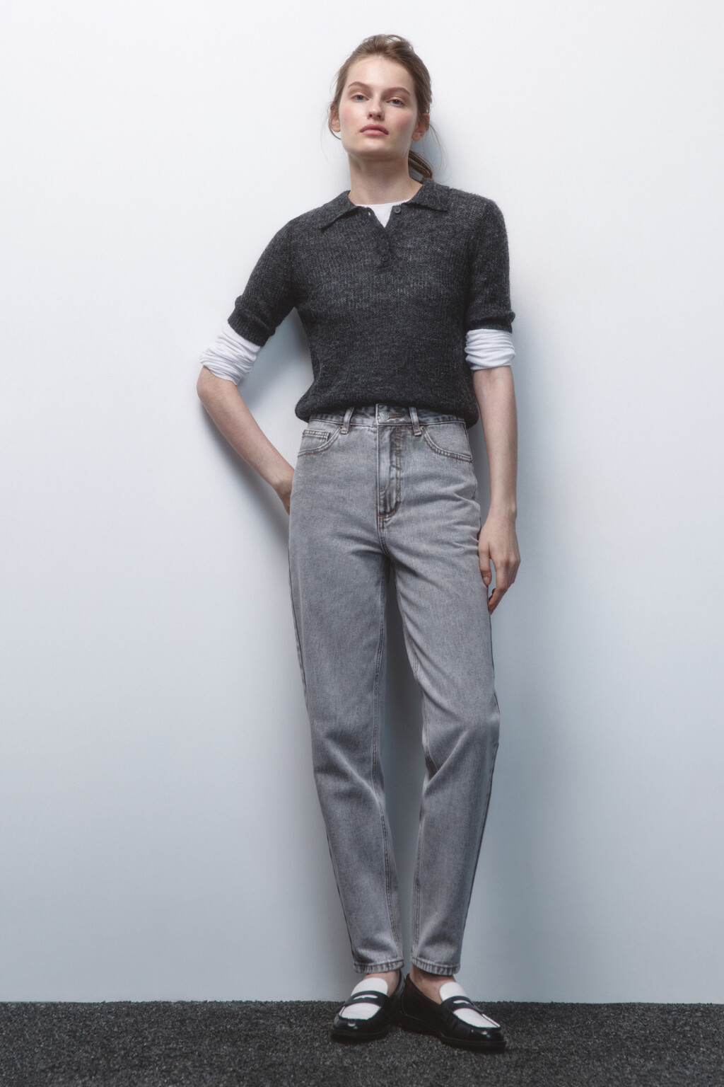 Джинсы mom fit с высокой посадкой - цвет серый - 5