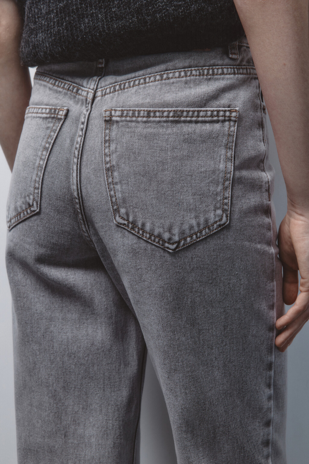 Джинсы mom fit с высокой посадкой - цвет серый - 6
