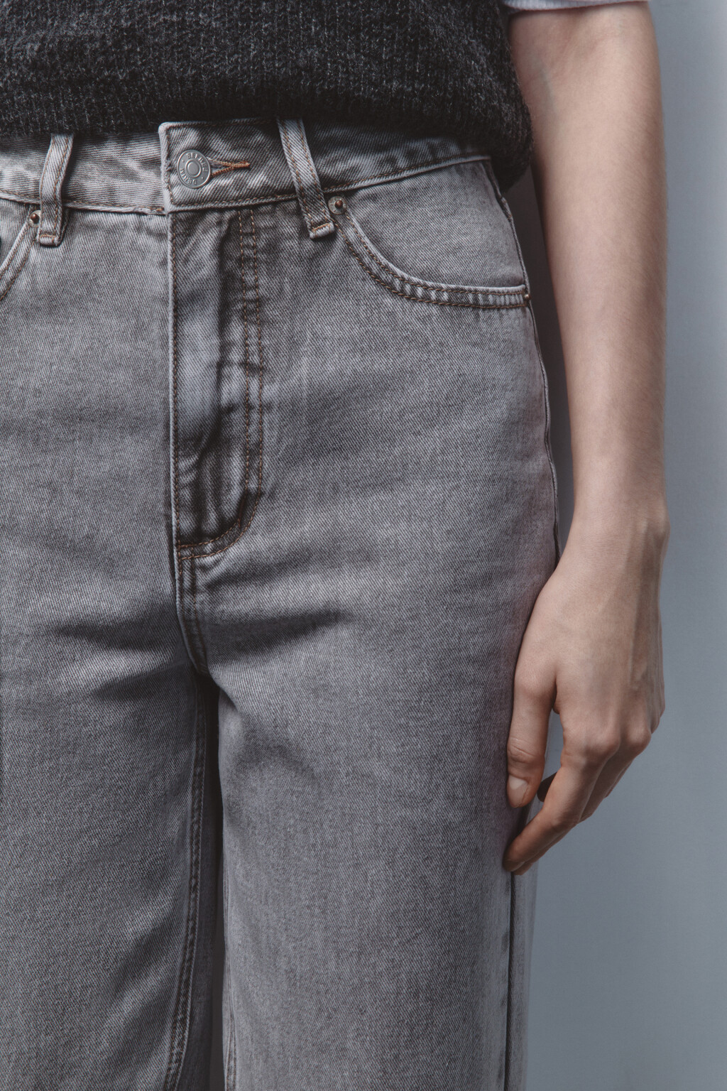 Джинсы mom fit с высокой посадкой - цвет серый - 7
