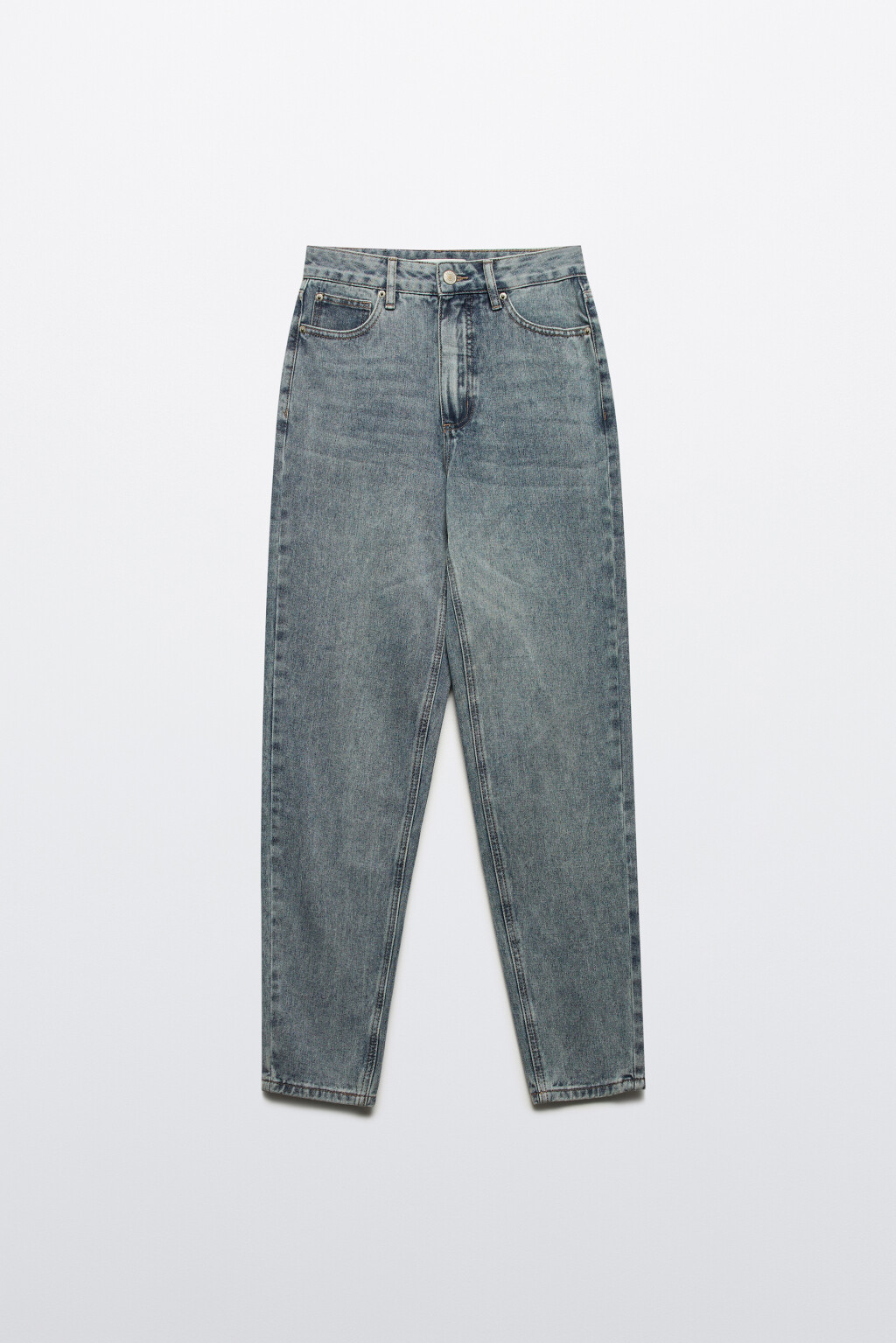 Джинсы mom fit с эффектом масляной стирки - цвет синий - 8
