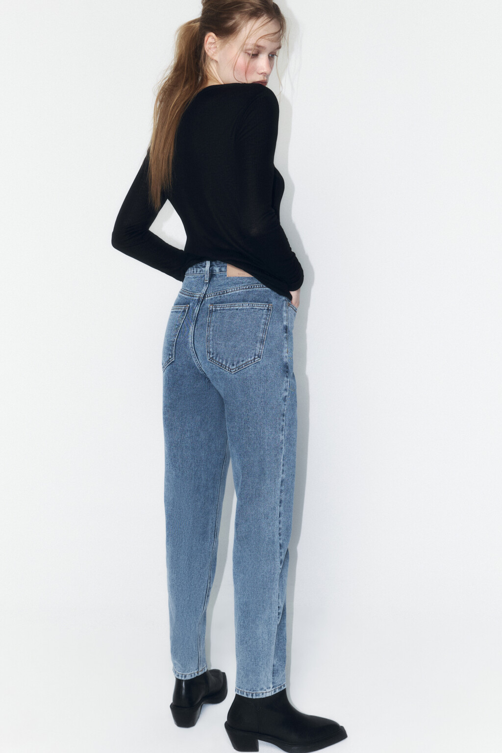 Джинсы mom fit с высокой посадкой - цвет голубой - 1