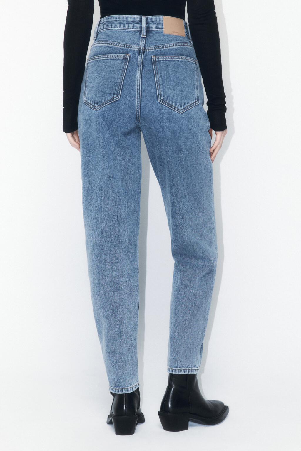 Джинсы mom fit с высокой посадкой - цвет голубой - 3