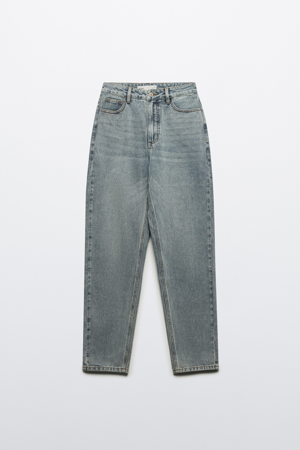 Джинсы mom fit с эффектом масляной стирки - цвет синий - 7