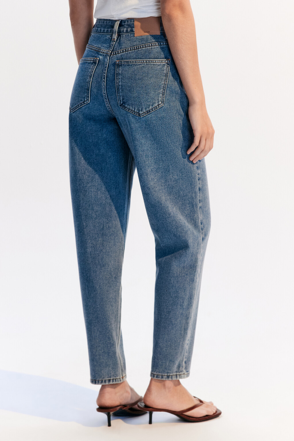 Джинсы mom fit с высокой посадкой - цвет голубой - 3