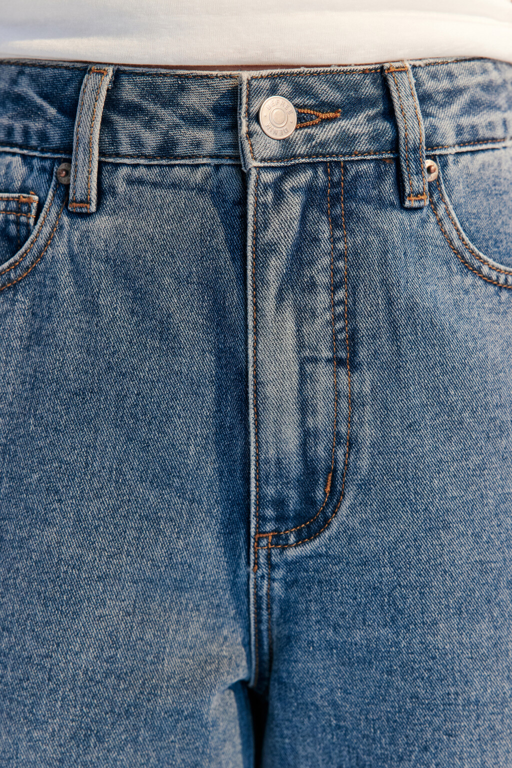 Джинсы mom fit с высокой посадкой - цвет голубой - 5