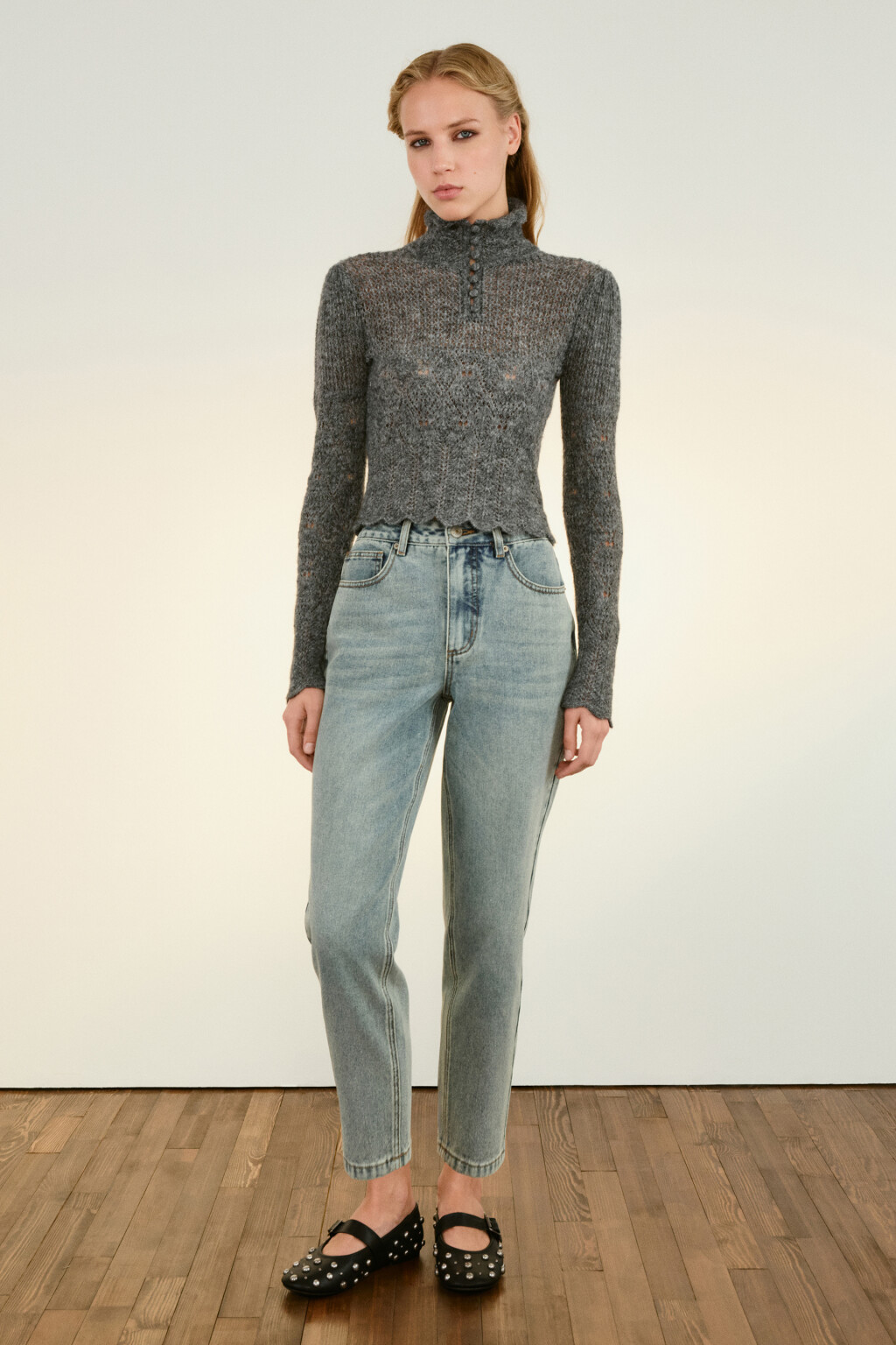 Джинсы mom fit с высокой посадкой - цвет синий - 4