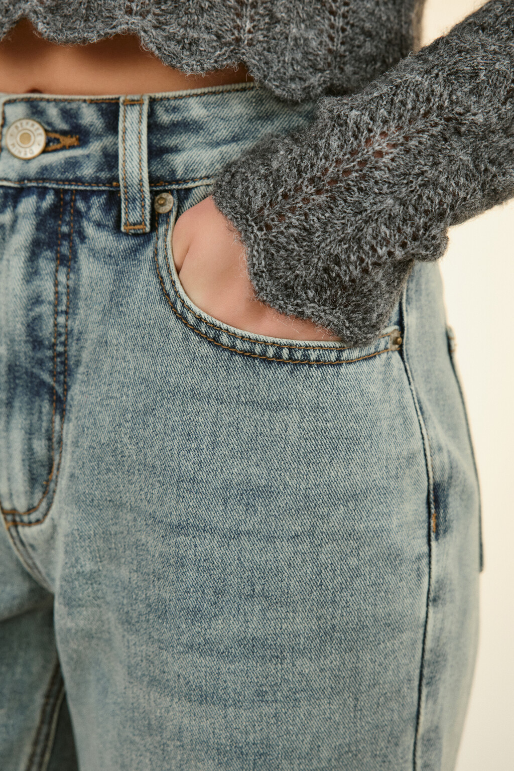 Джинсы mom fit с высокой посадкой - цвет синий - 6