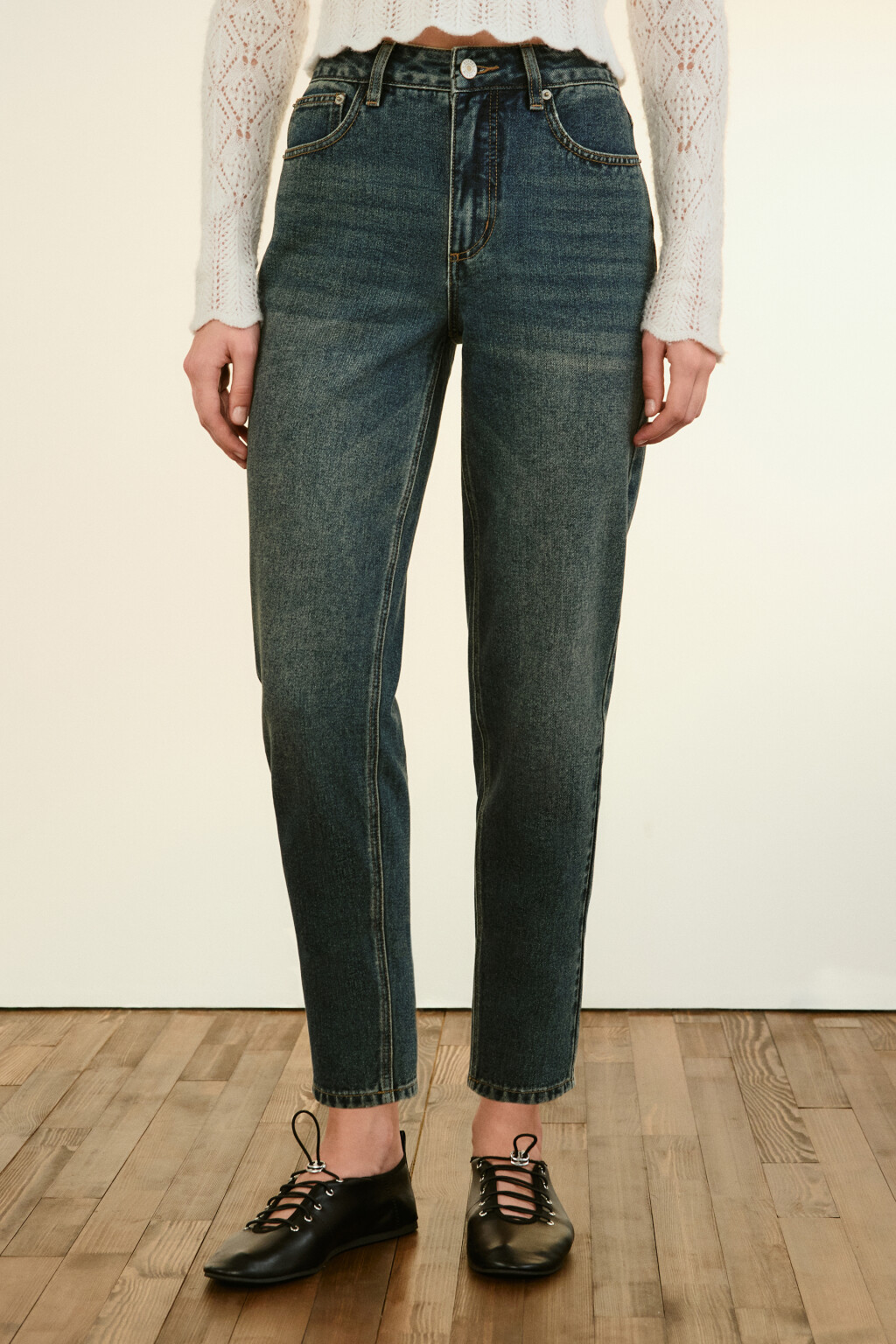 Джинсы mom fit с высокой посадкой - цвет темный тинт - 3