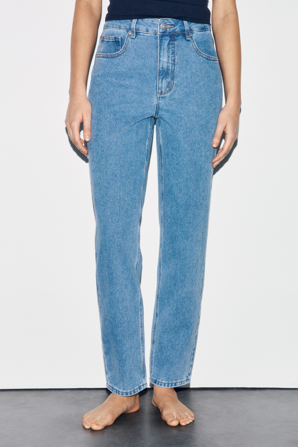 Джинсы mom fit с высокой посадкой - цвет голубой - 3