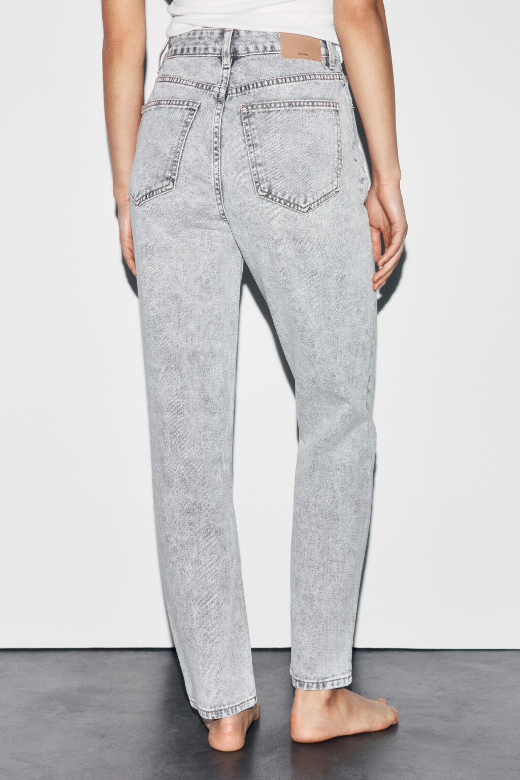 Джинсы mom fit с высокой посадкой - цвет серый - 3