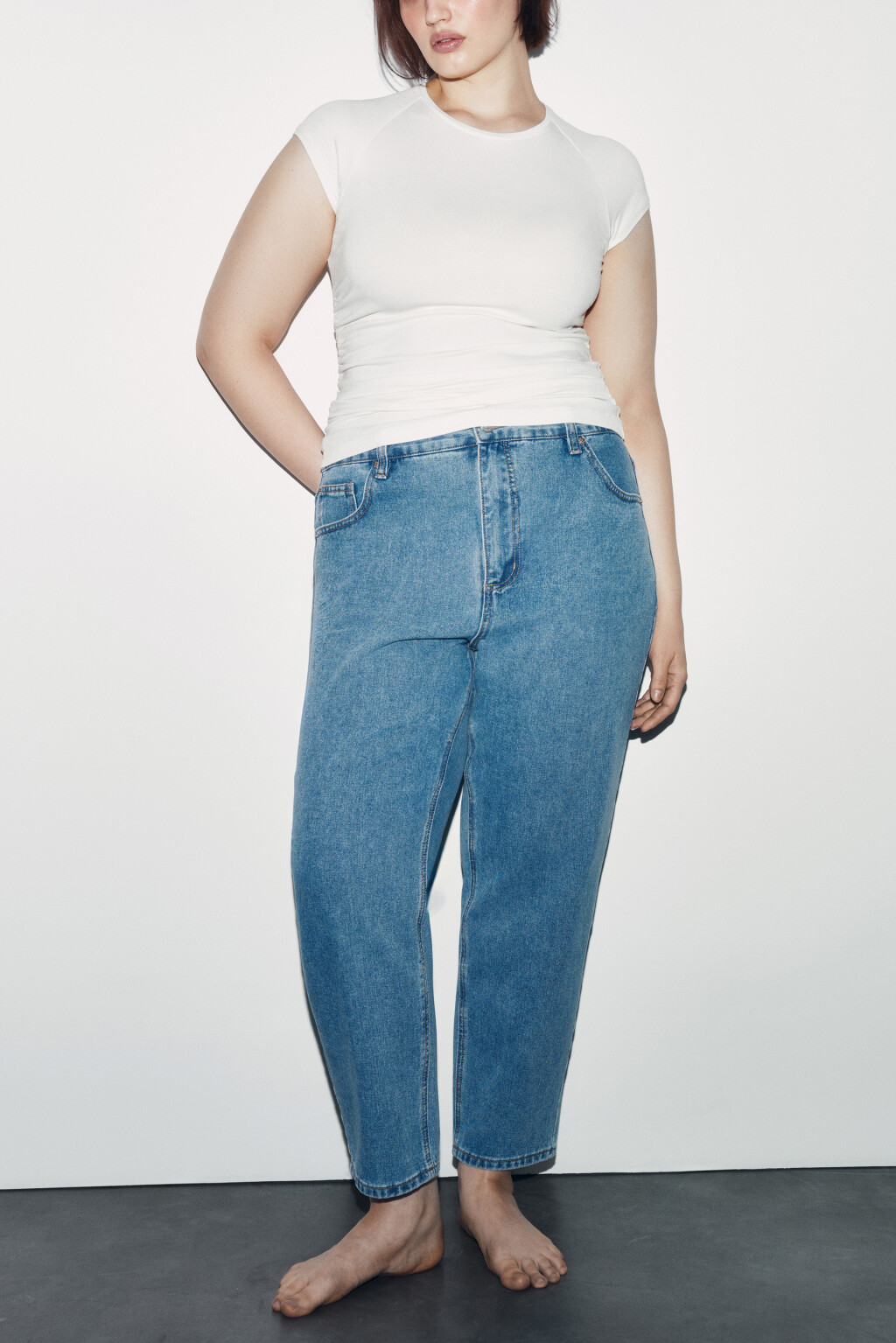 Джинсы mom fit с высокой посадкой - цвет голубой - 1