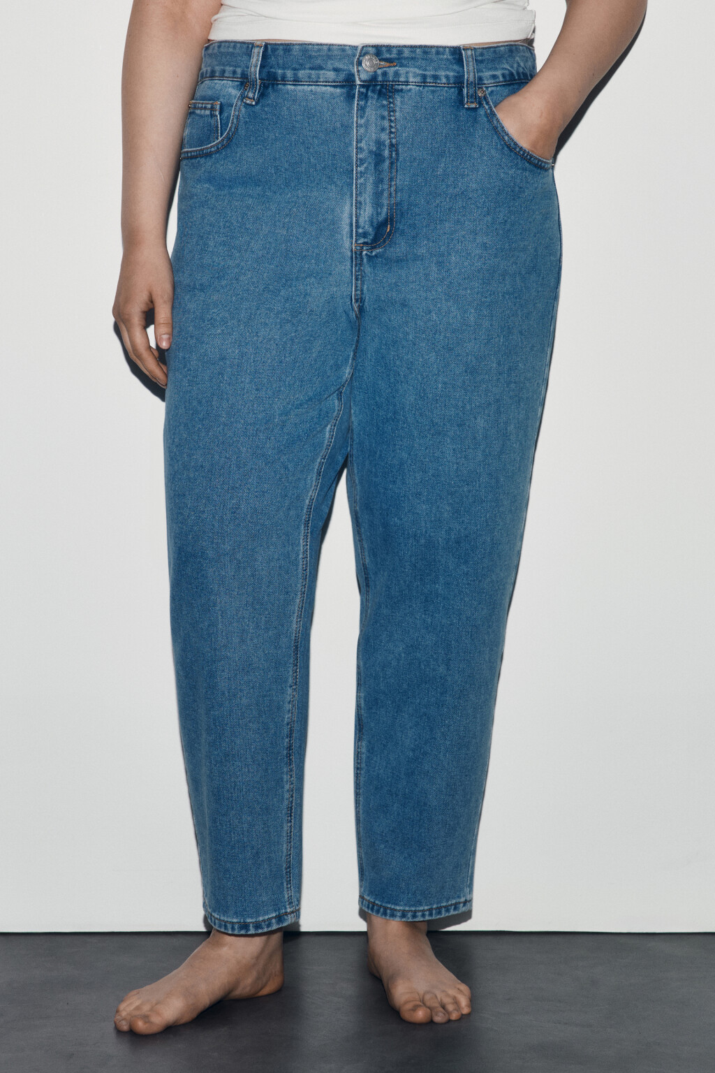 Джинсы mom fit с высокой посадкой - цвет голубой - 2