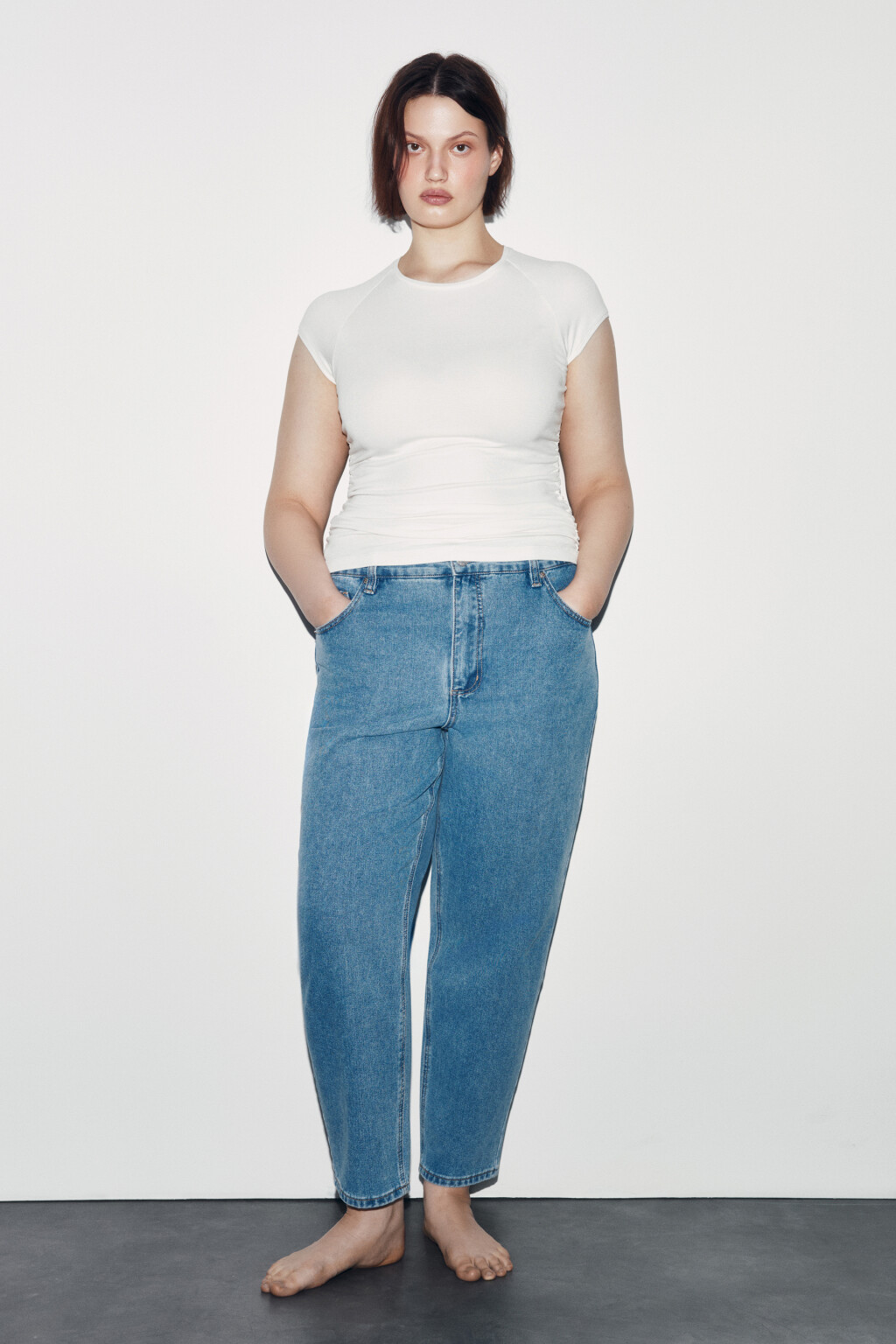 Джинсы mom fit с высокой посадкой - цвет голубой - 4