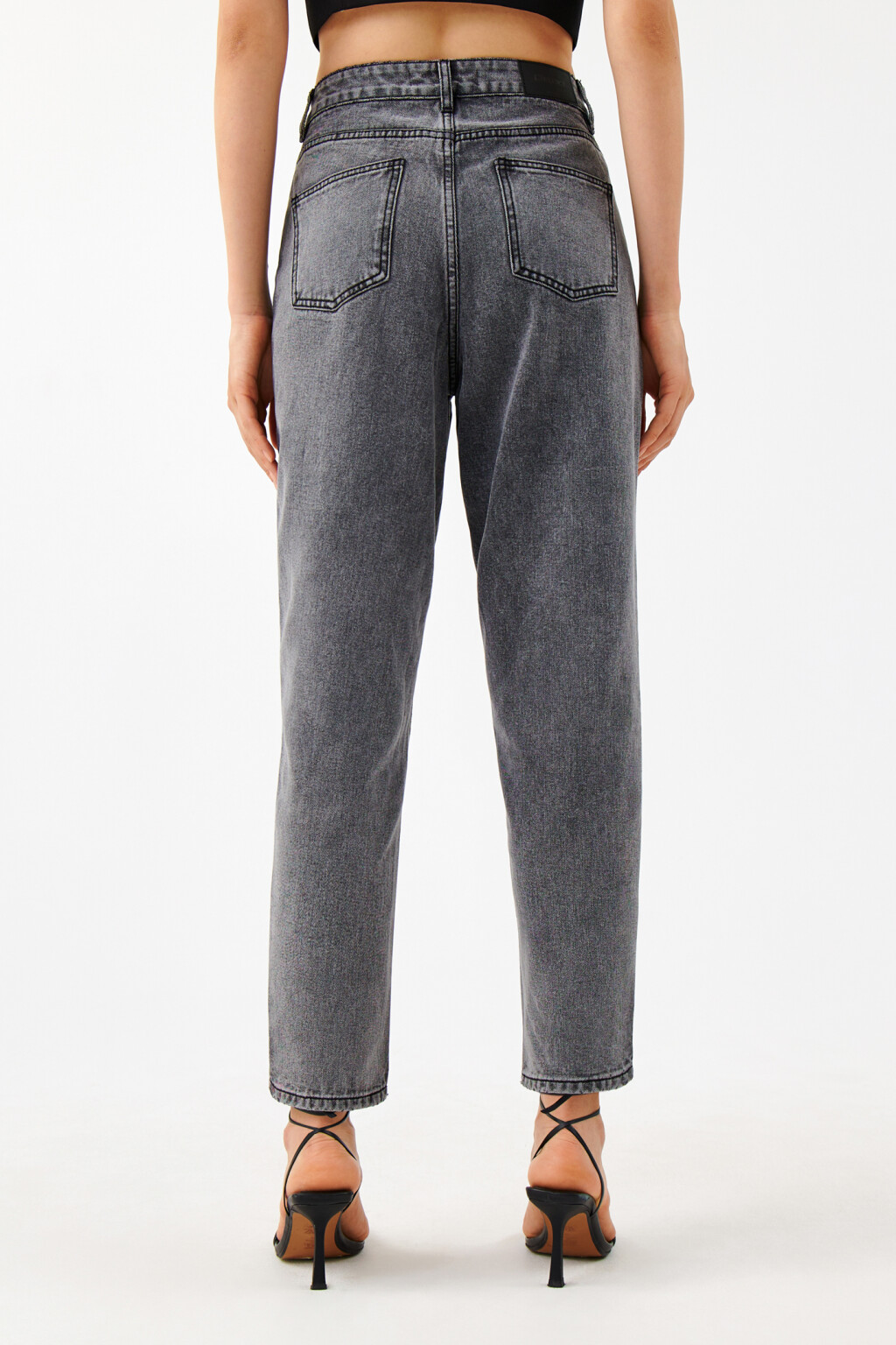 Джинсы MOM базовые с высокой посадкой - цвет серый - 3