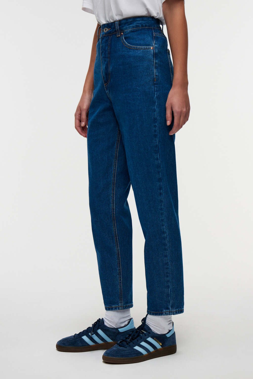 Джинсы MOM классические с высокой посадкой - цвет голубой - 2