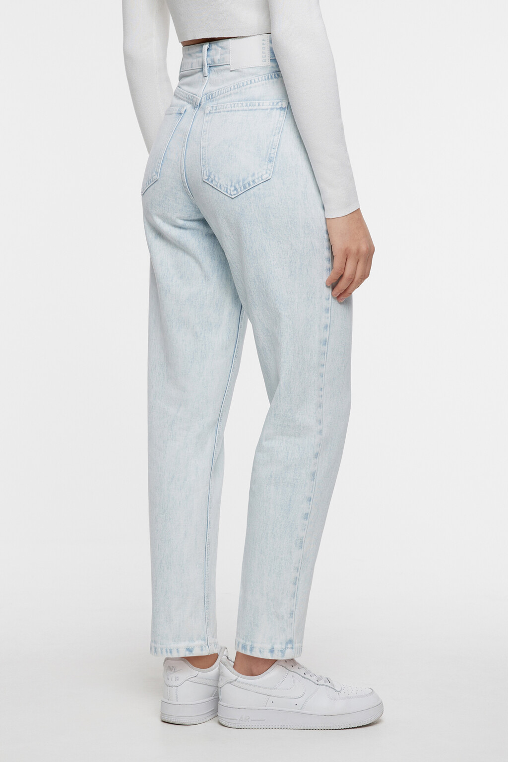Джинсы MOM классические с высокой посадкой - цвет голубой - 4