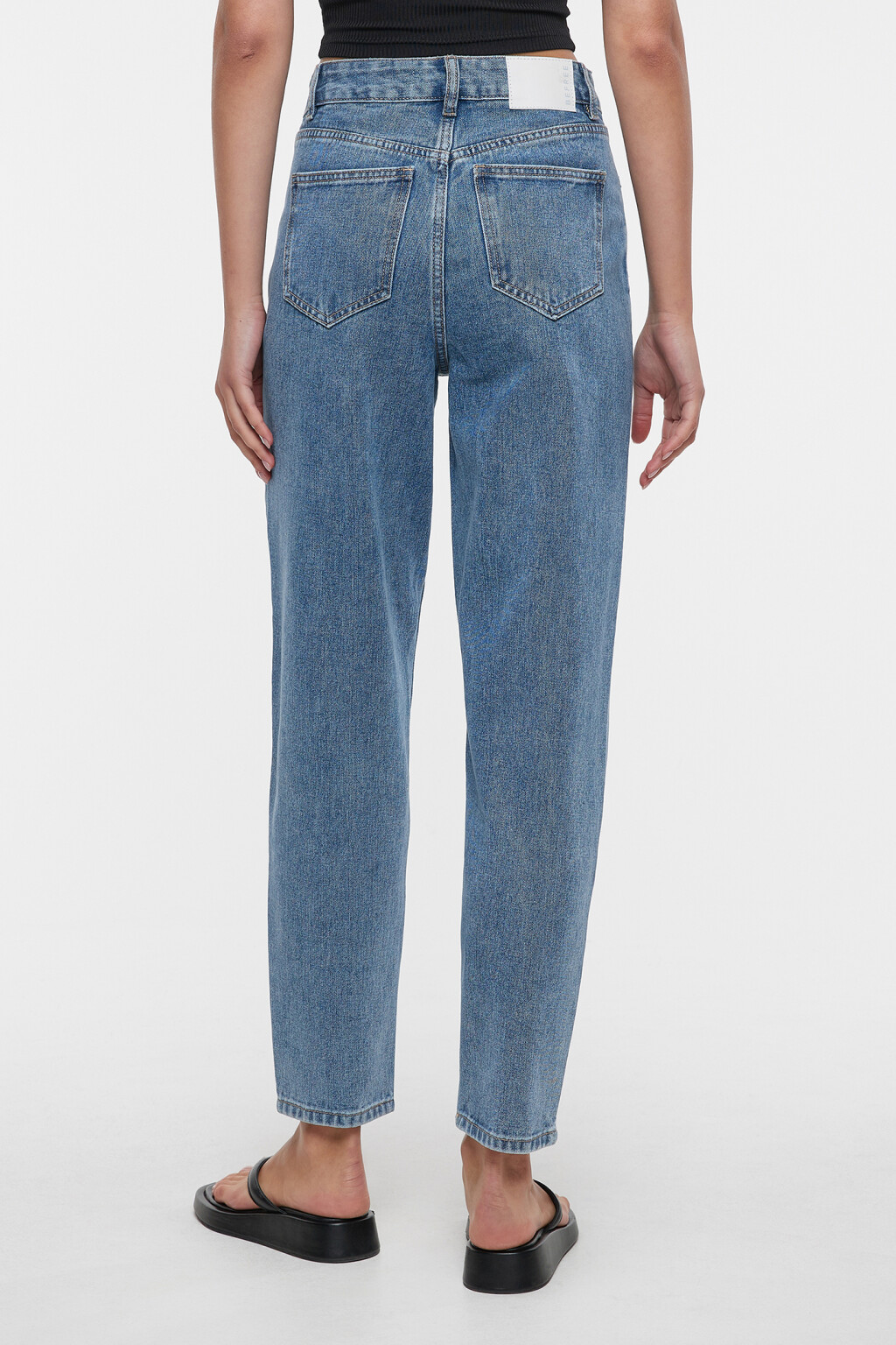 Джинсы MOM классические с высокой посадкой - цвет голубой - 3