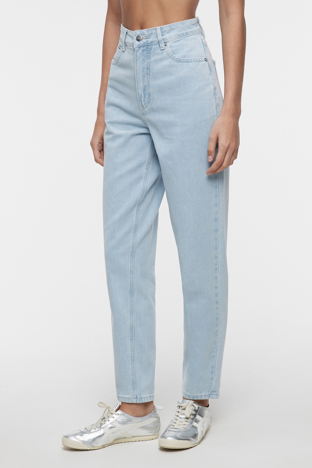 Джинсы MOM базовые с высокой посадкой - цвет голубой - 3