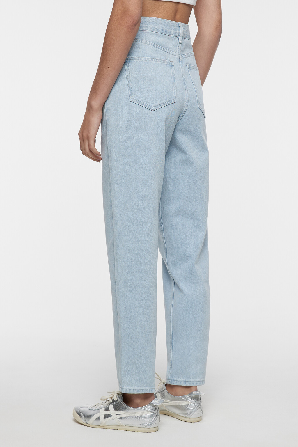 Джинсы MOM базовые с высокой посадкой - цвет голубой - 4