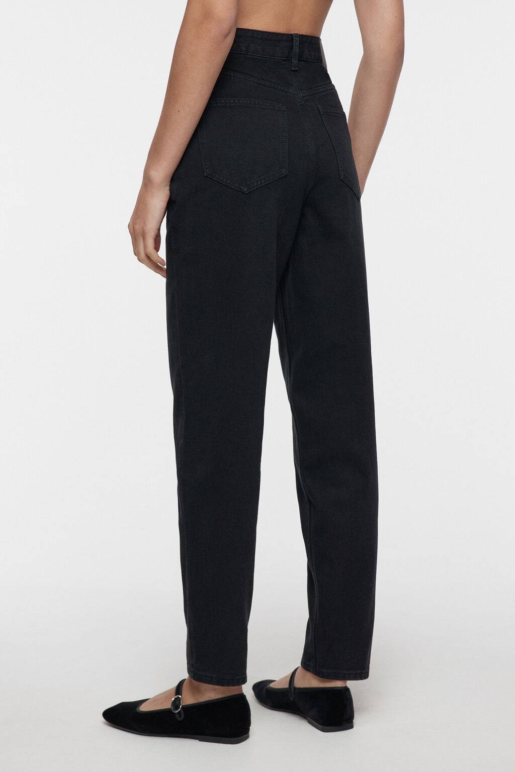 Джинсы MOM базовые с высокой посадкой - цвет черный - 3