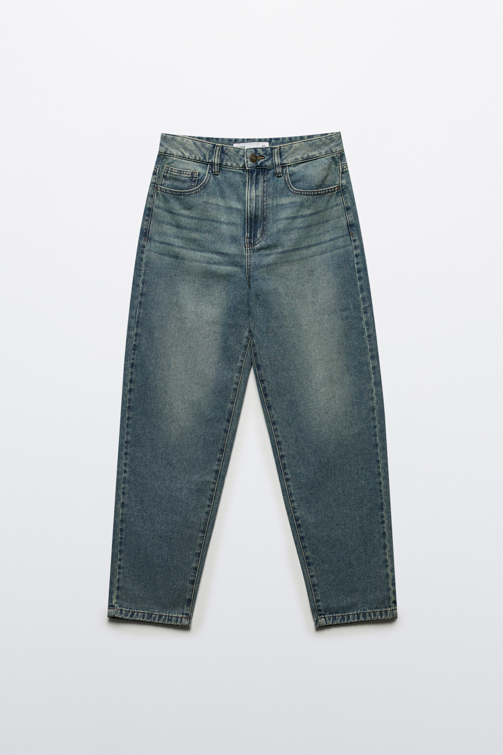 Джинсы mom fit укороченные с высокой посадкой - цвет темный тинт - 8