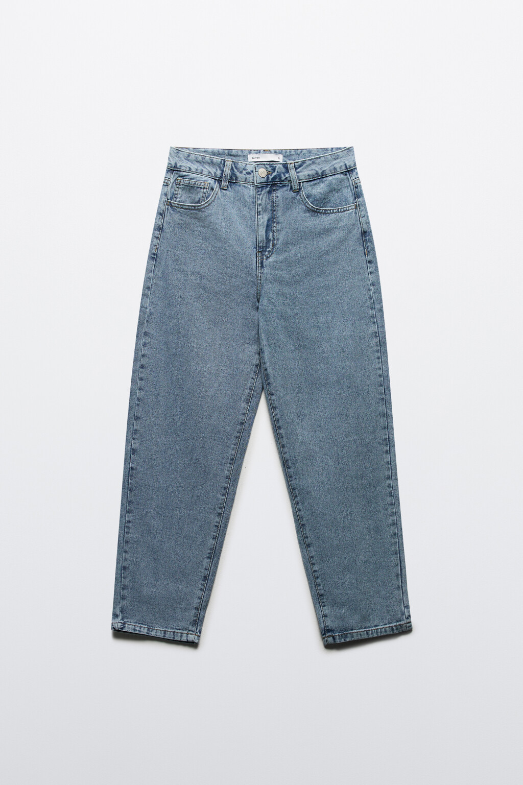 Джинсы mom fit укороченные с высокой посадкой - цвет голубой - 7