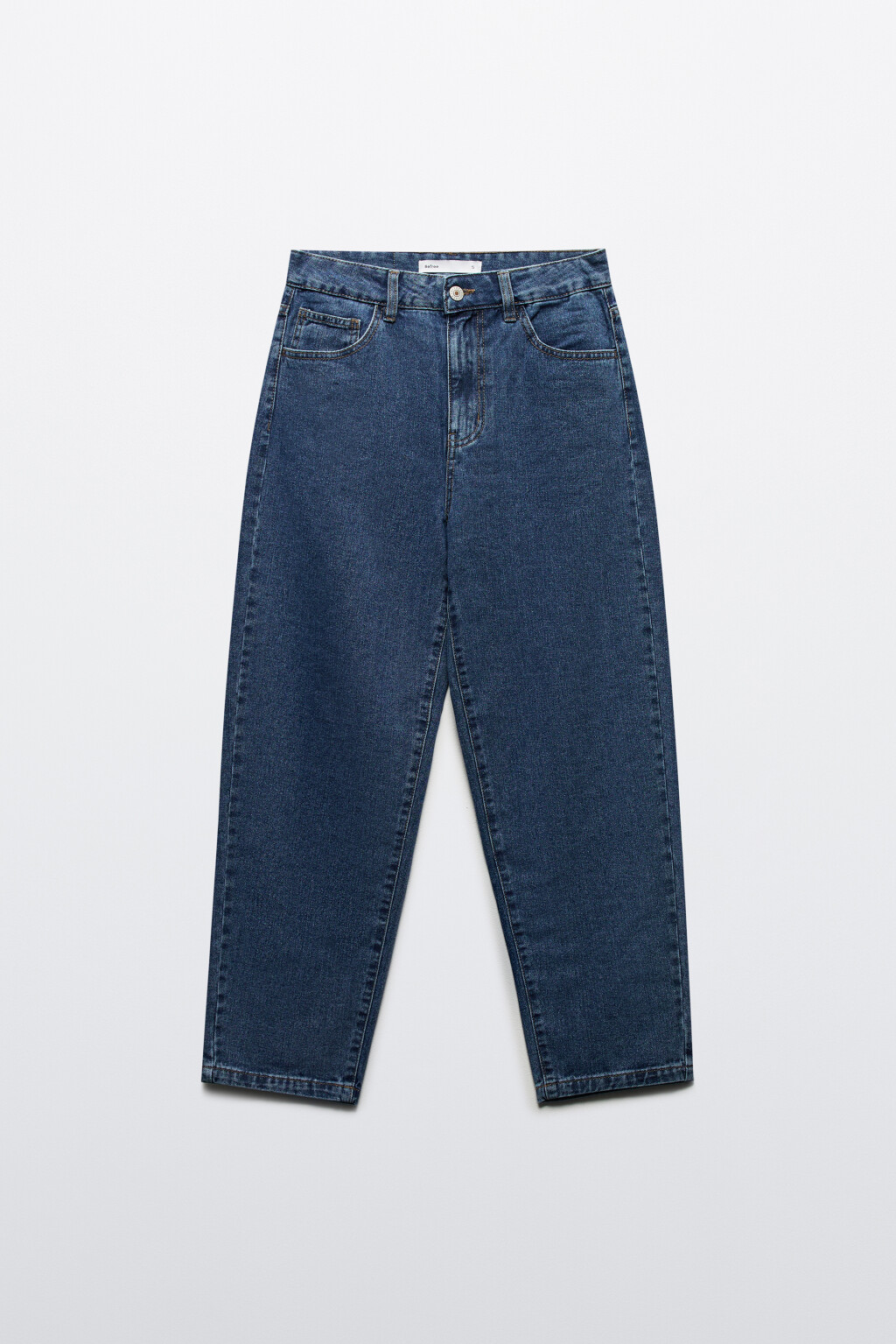 Джинсы mom fit укороченные с высокой посадкой - цвет голубой - 7