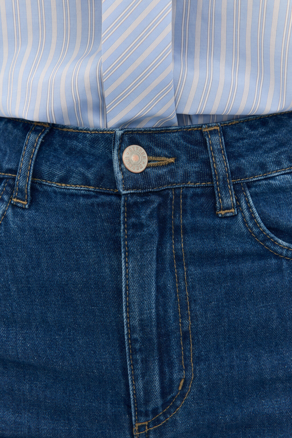 Джинсы mom укороченные с высокой посадкой - цвет голубой - 5