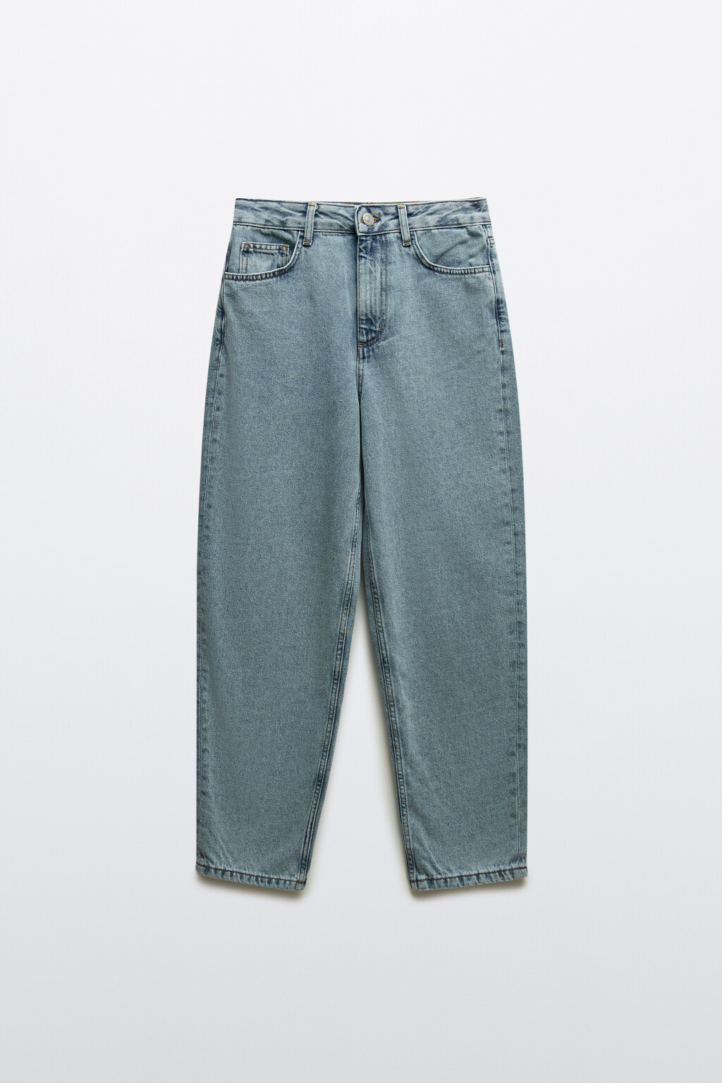 Джинсы mom fit укороченные с высокой посадкой - цвет голубой - 7