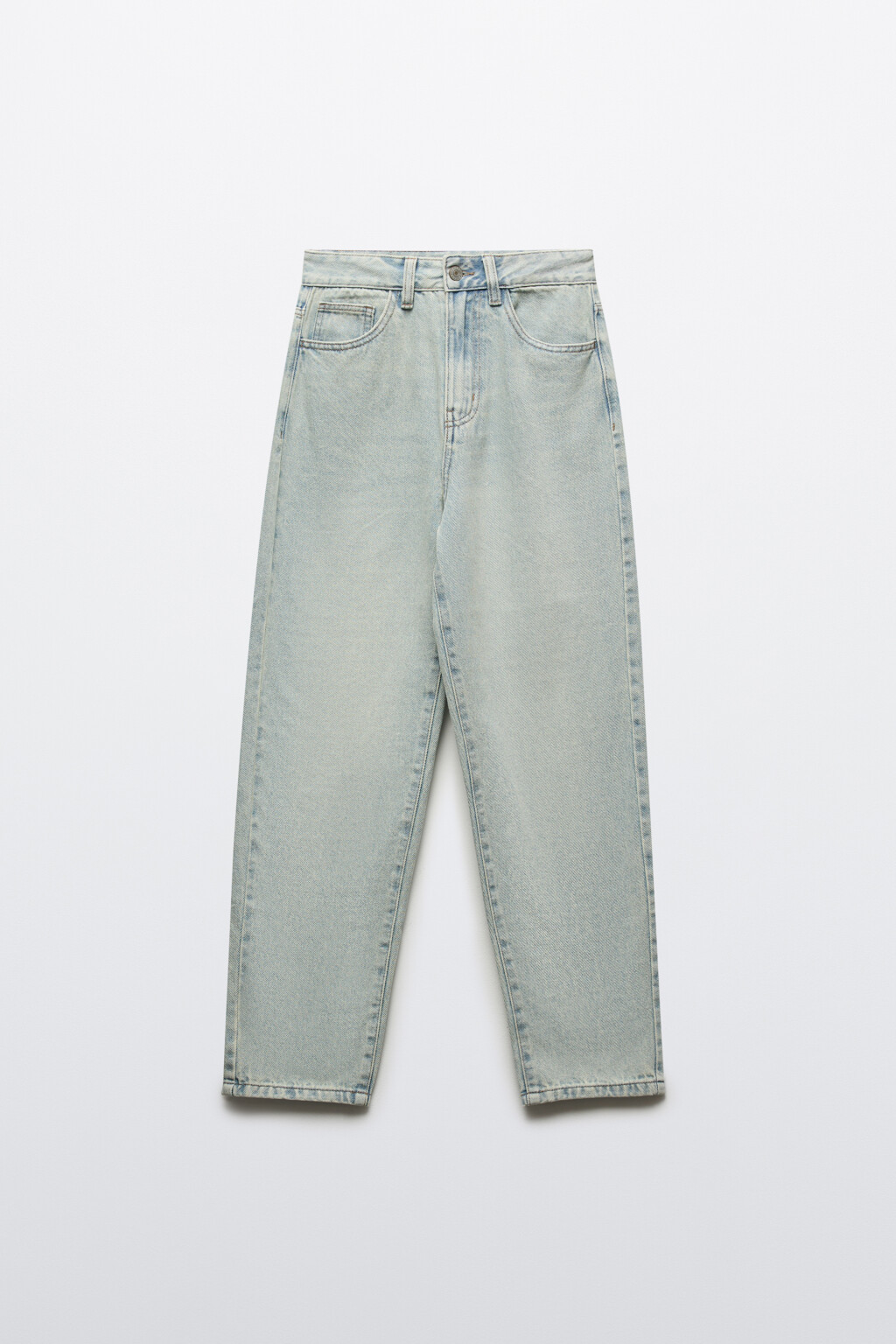 Джинсы mom fit укороченные - цвет синий - 1