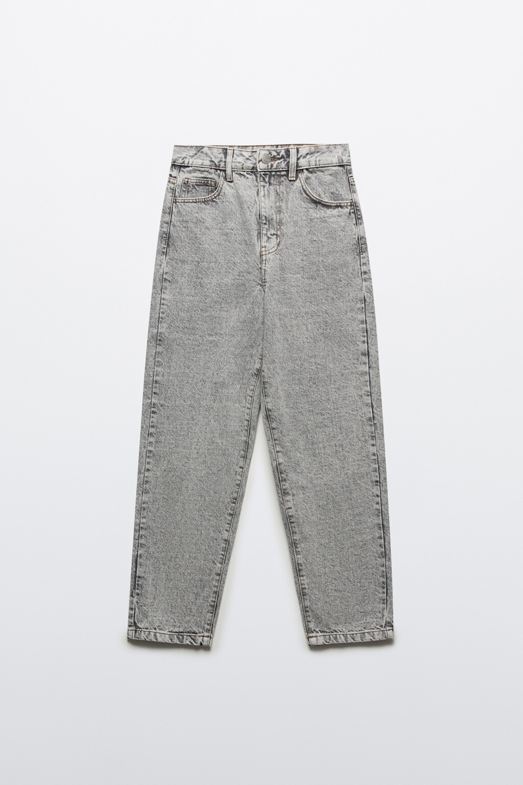 Джинсы mom fit укороченные - цвет серый - 1