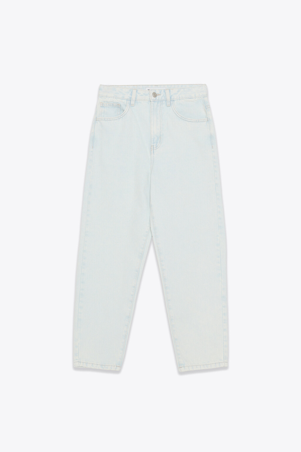 Джинсы мом укороченные с высокой посадкой - цвет голубой - 1