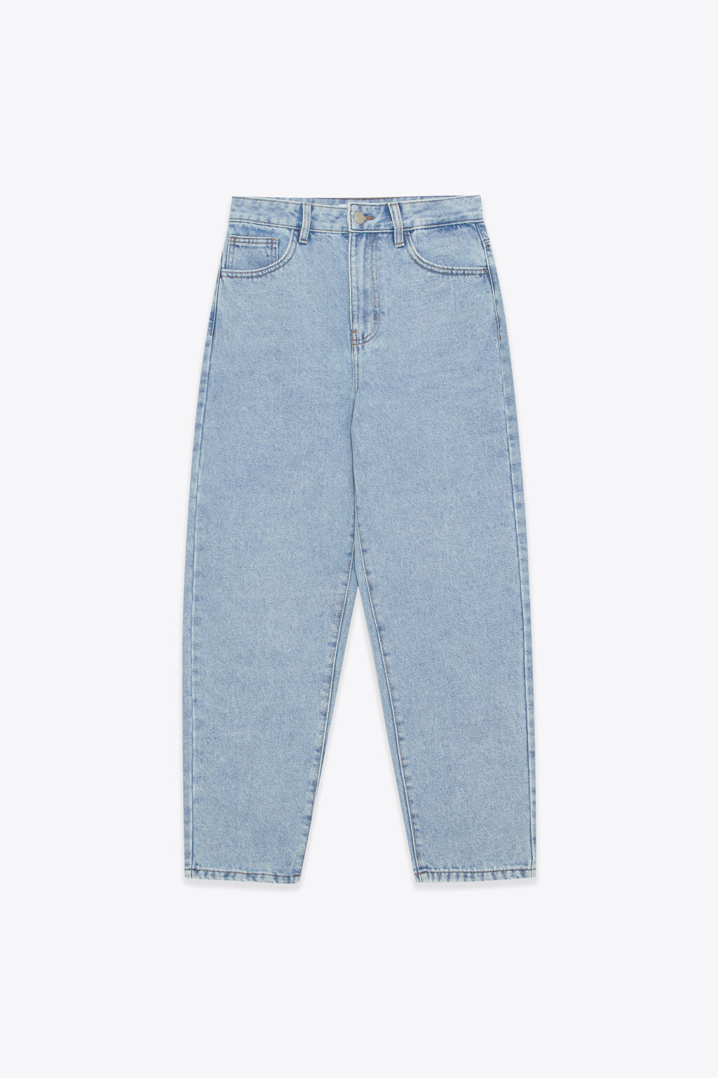 Джинсы мом укороченные с высокой посадкой - цвет голубой - 1