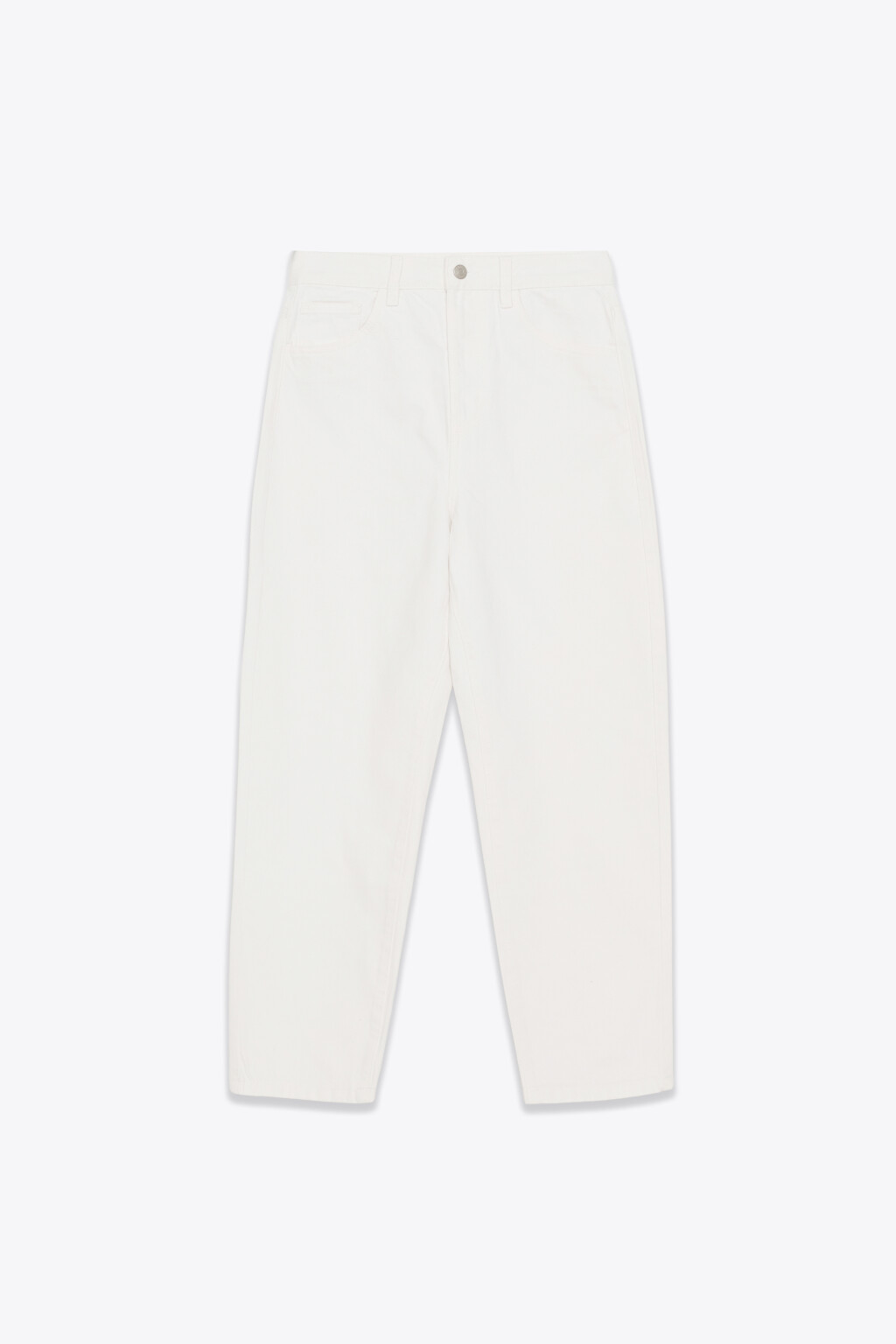 Джинсы мом укороченные с высокой посадкой - цвет белый - 1