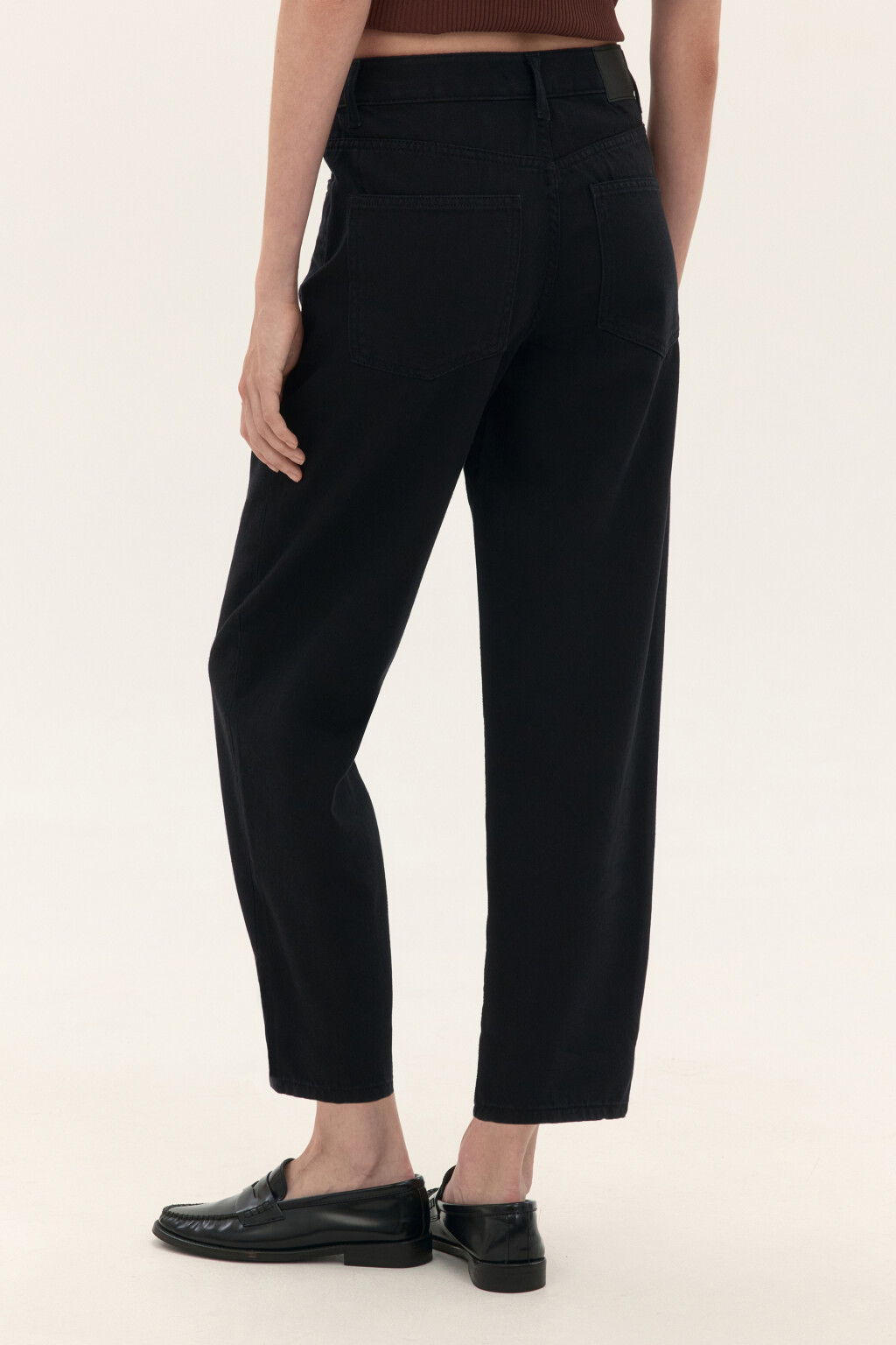 Джинсы mom fit укороченные - цвет черный - 3