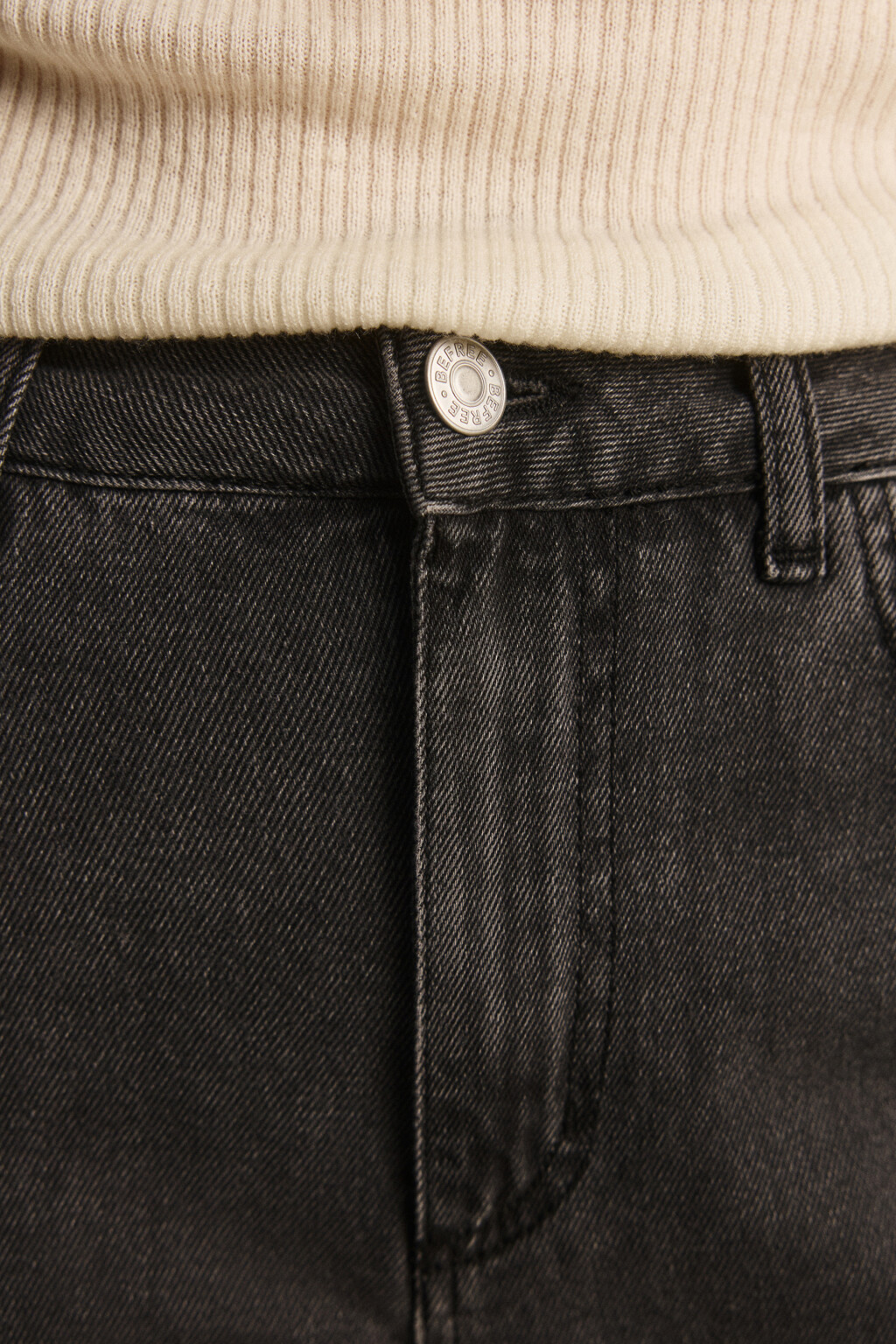 Джинсы mom fit укороченные с высокой посадкой - цвет серый - 5