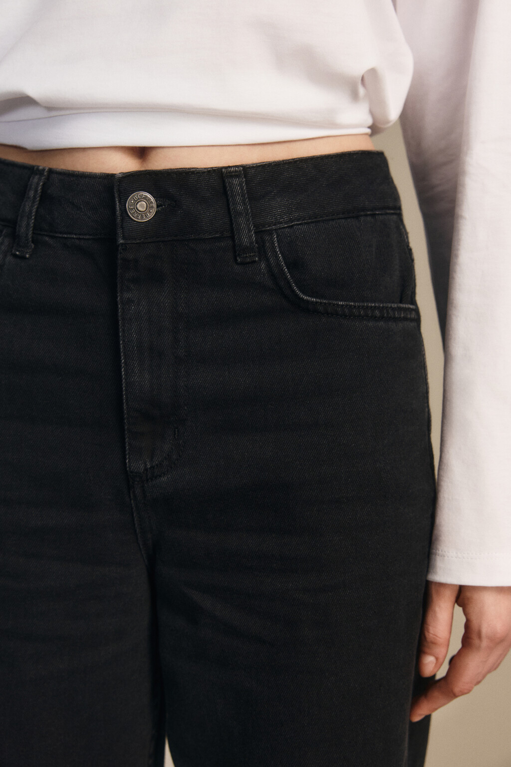 Джинсы mom fit укороченные с высокой посадкой - цвет серый - 5