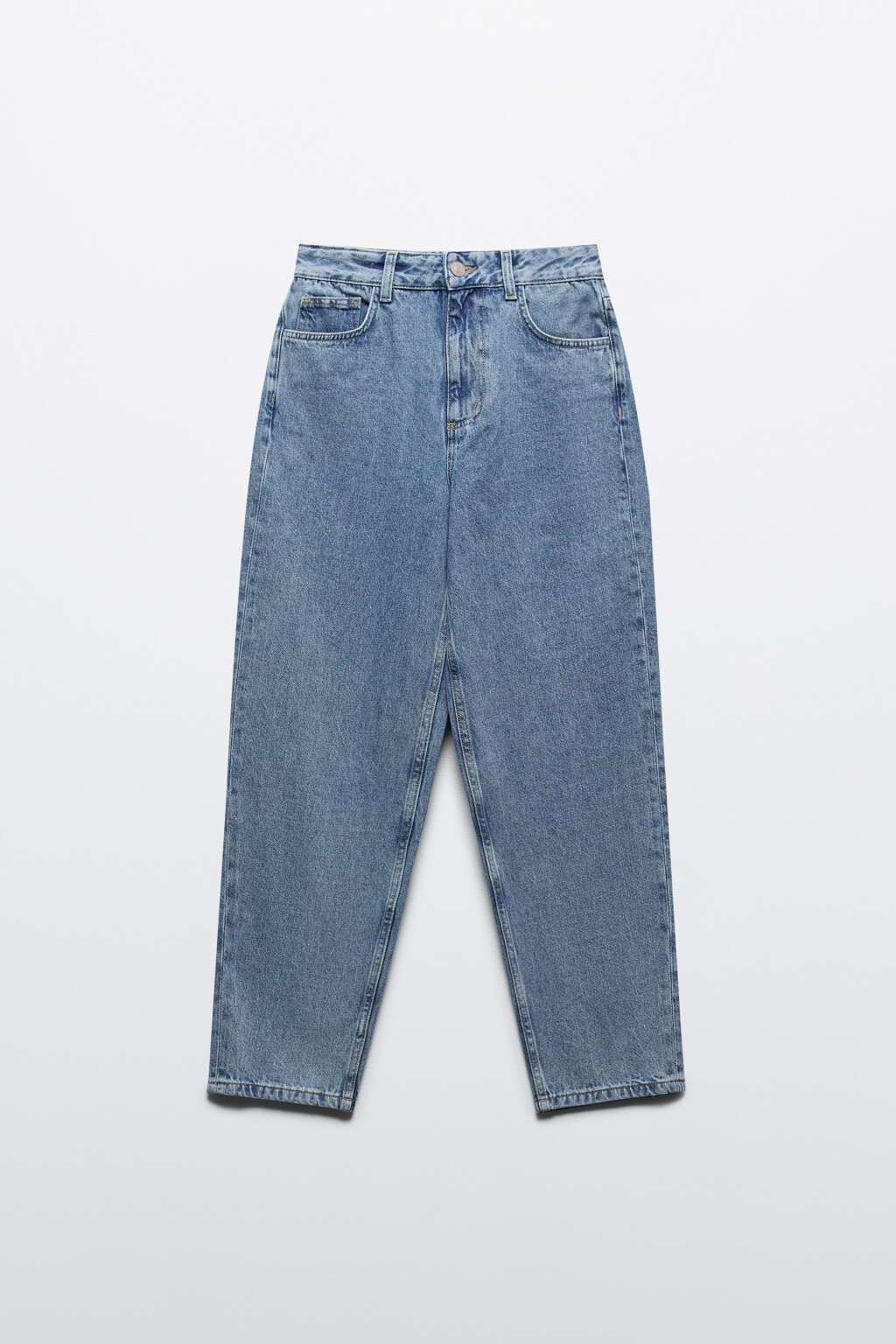 Джинсы mom fit укороченные с высокой посадкой - цвет голубой - 7