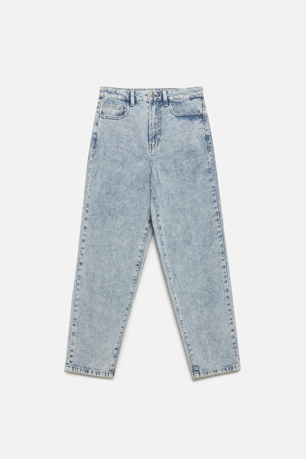 Джинсы mom укороченные с высокой посадкой - цвет голубой - 8