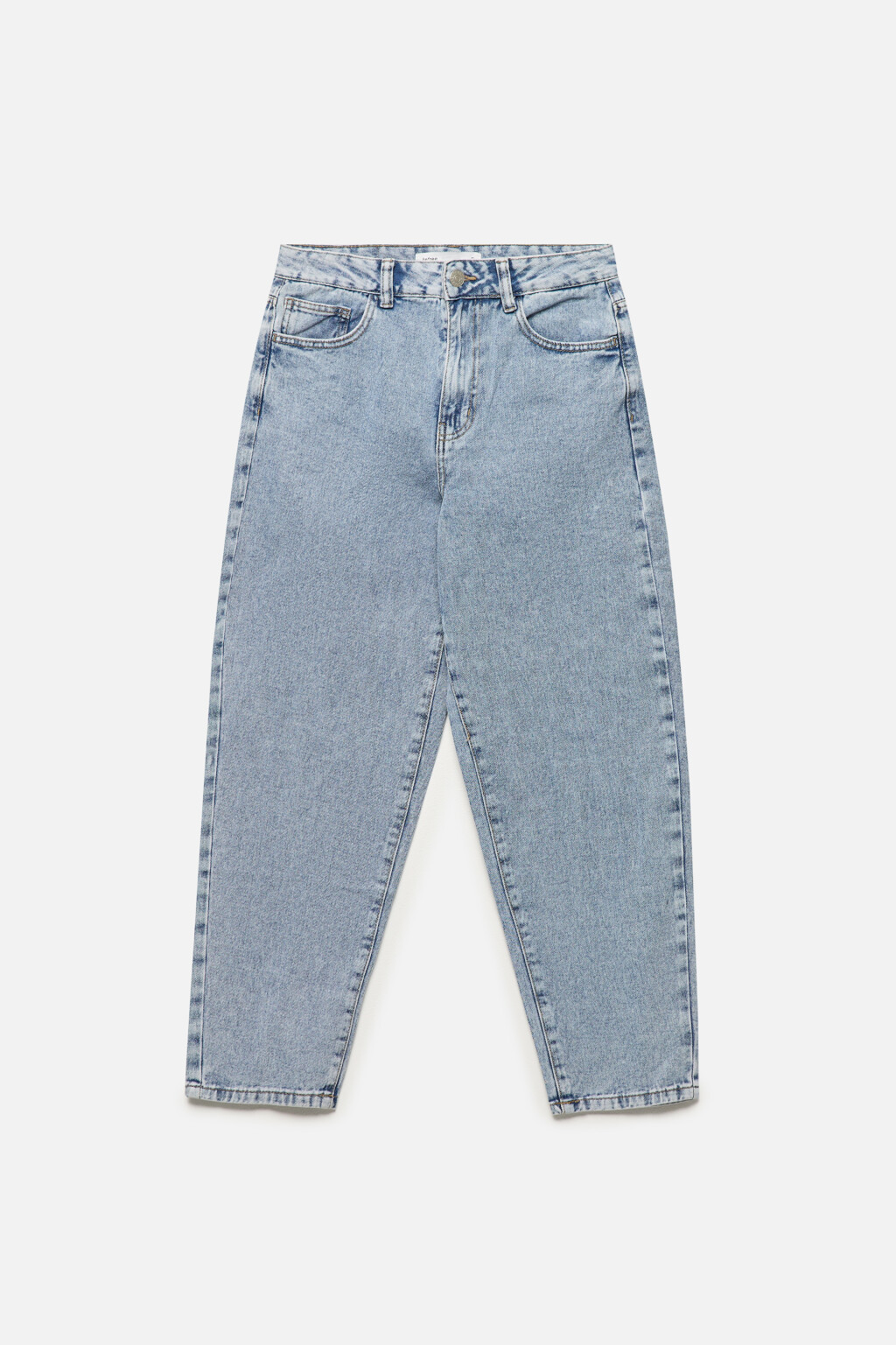 Джинсы mom fit укороченные с высокой посадкой - цвет голубой - 8